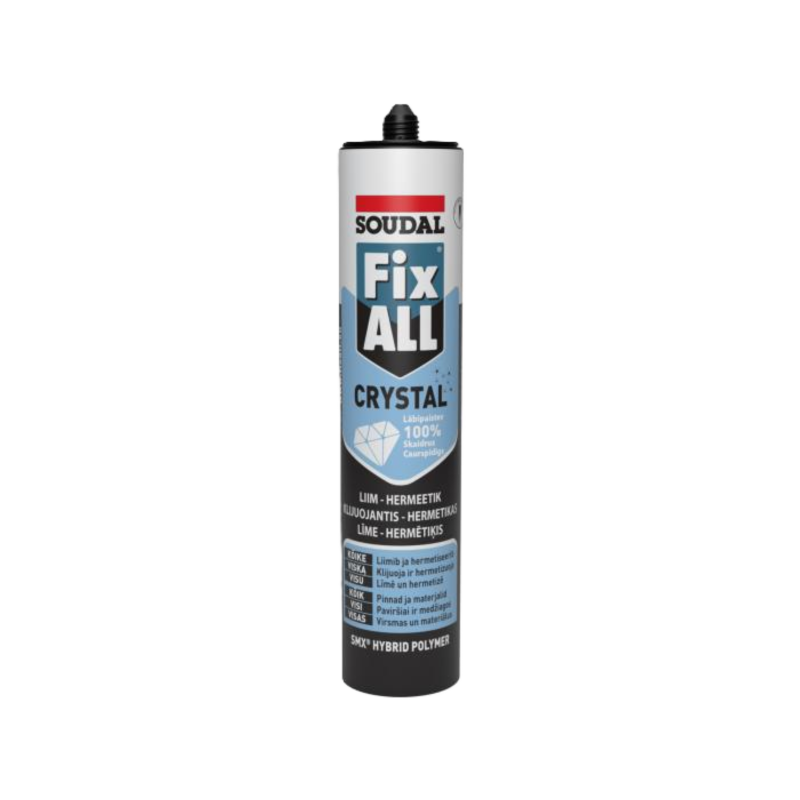 Fix ALL Crystal hermētiķis un līme, pilnībā caurspīdīgs, mitrumizturīgs, UV noturīgs, 290 ml