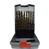Drill bit set for metal drilling, HSS-G, with ground and blackened finish, in plastic case