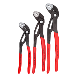 Ūdenssūkņa knaibles ar rūdītiem zobiem un regulēšanas pogu, KNIPEX Cobra