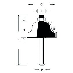 Roman Style Cove Router Bit with Bearing – Woodworking Tool