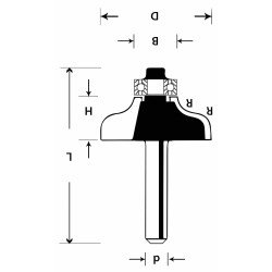 Romiešu stila velvējuma frēze (tips C) ar gultni – kokam un laminātiem,Фреза для римского профиля