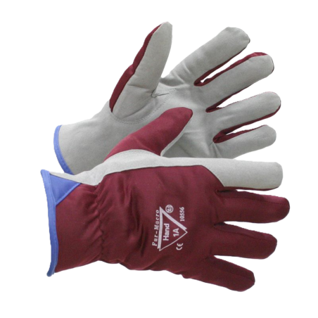 Winter work gloves, synthetic leather (Macrolite), insulated, reinforced palm and fingers, for cold outdoor tasks