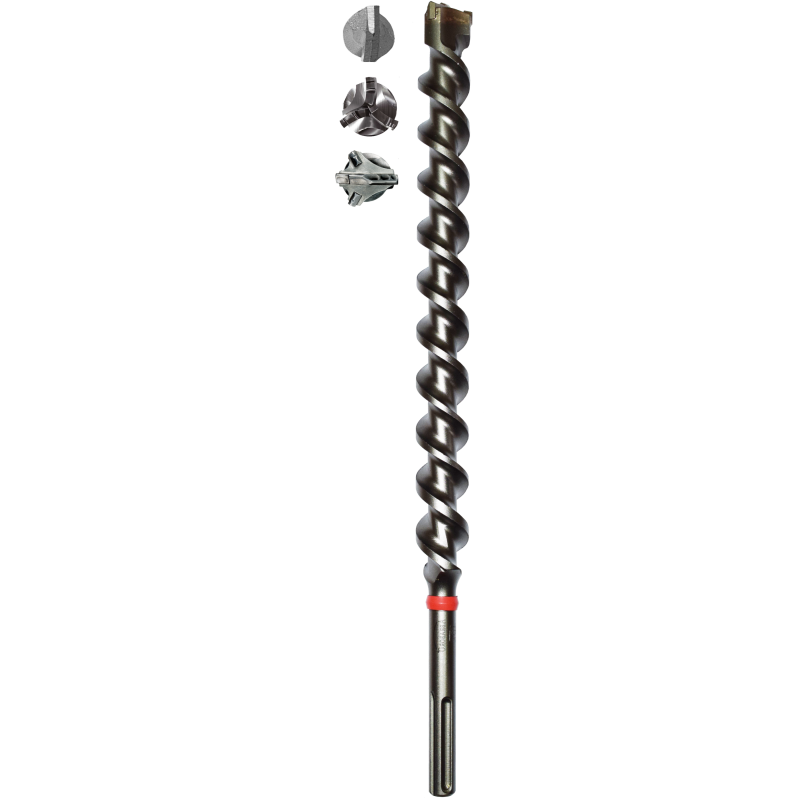 SDS Max concrete drill bits with 2, 3 and Y-cutter tips, Twinmax spiral, for reinforced concrete, ABRABORO