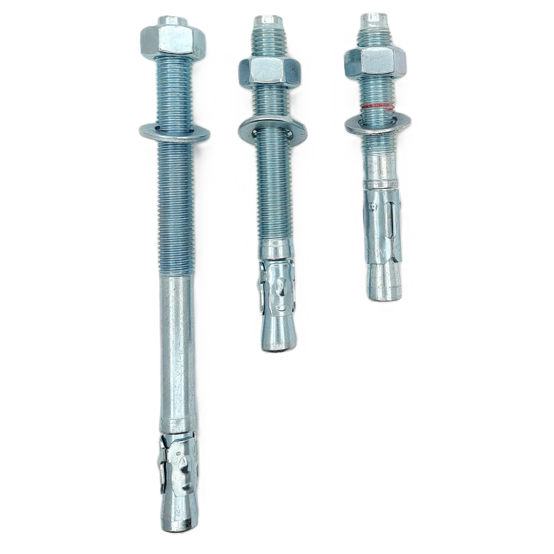 Wedge anchor bolt for concrete with nut and washer, zinc-plated steel Wedge anchor bolt for concrete with nut and washer, zinc-plated steel