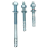 Wedge anchor bolt for concrete with nut and washer, zinc-plated steel
