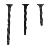 Drywall screw with countersunk head and cross slot, self-drilling tip for metal profiles, black phosphate-coated steel
