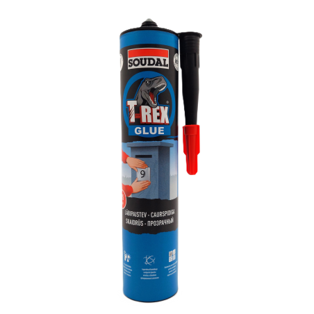 Montāžas līme līmēšanai, caurspīdīga, bez šķīdinātājiem, SOUDAL T-Rex 310g
