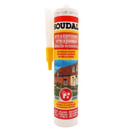 Neutral silicone sealant, 280 ml, UV and weather resistant, for construction and renovation