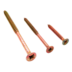 Wood screw with PZ head and yellow zinc (2.5×12–6×200 mm)