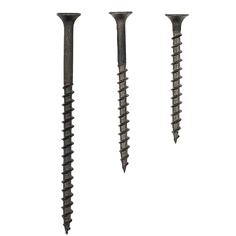 Drywall screw with coarse thread and bugle head for wood frame fastening, phosphated steel