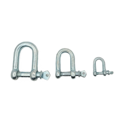 D-veida šeikelis ar vītņotu tapu, cinkots tērauds, ķēdēm un trosēm, DIN 82101