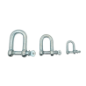 Dee shackle with screw pin, zinc-plated steel, for chains and ropes, DIN 82101