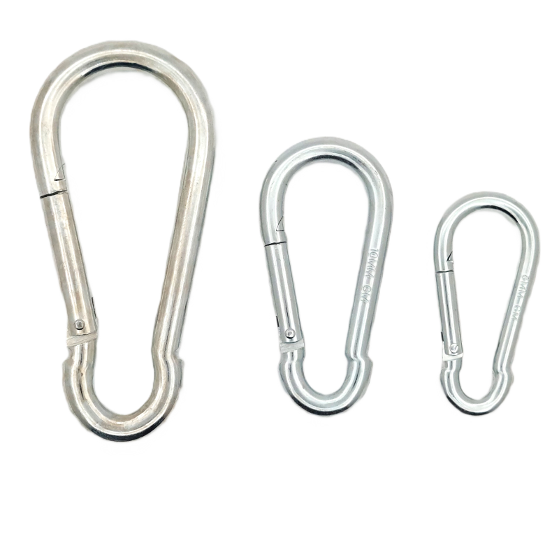 Karabīnes āķis ar atsperu slēdzeni, cinkots tērauds, DIN 5299C