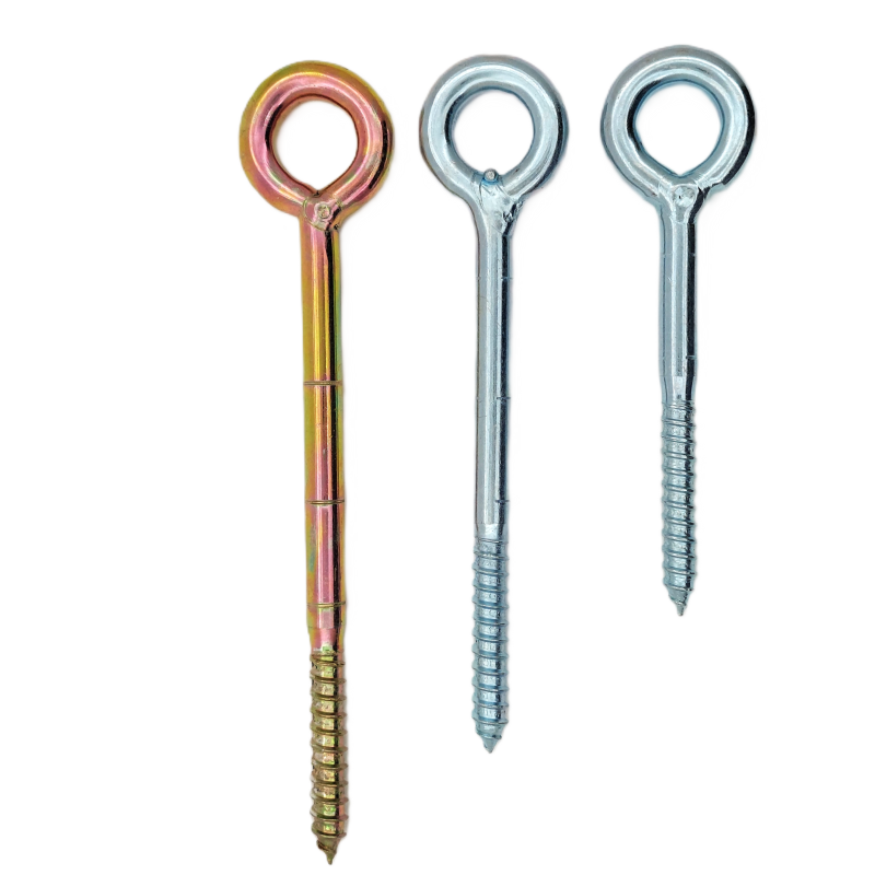 Eye screw for scaffolding applications, zinc-plated steel, with wood thread for secure fastening
