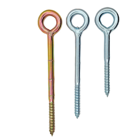 Eye screw for scaffolding applications, zinc-plated steel, with wood thread for secure fastening