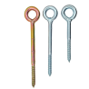 Eye screw for scaffolding applications, zinc-plated steel, with wood thread for secure fastening