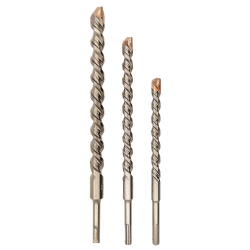 SDS Plus drill bit with profiled carbide tip, chrome-nickel steel, for granite and masonry, ABRABORO TWIXX