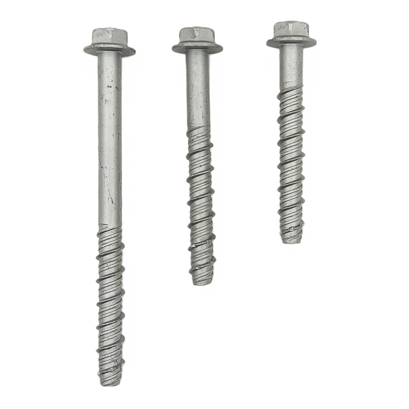 Concrete screw with hex head, special thread for direct fastening in concrete, zinc-plated steel