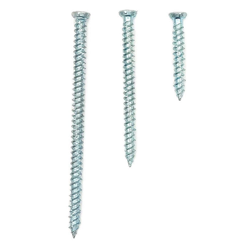 Concrete screw with flat head and Torx drive, special thread for direct anchoring in concrete, zinc-plated steel