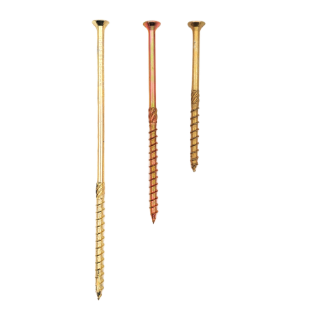 Construction screw with Torx countersunk head for wood joints, zinc-coated steel