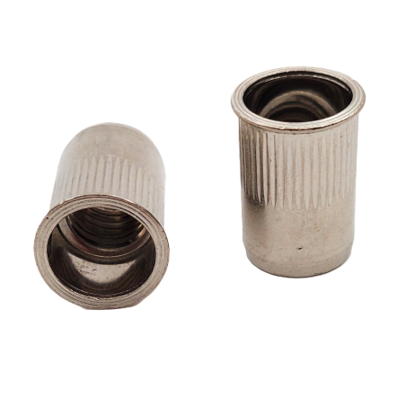 Rivnut for sheet metal or plastic, A2 stainless steel, internal thread, knurled body