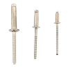 Blind rivet for heavy-duty single-side fastening, A2 stainless steel body with grooved mandrel and medium head