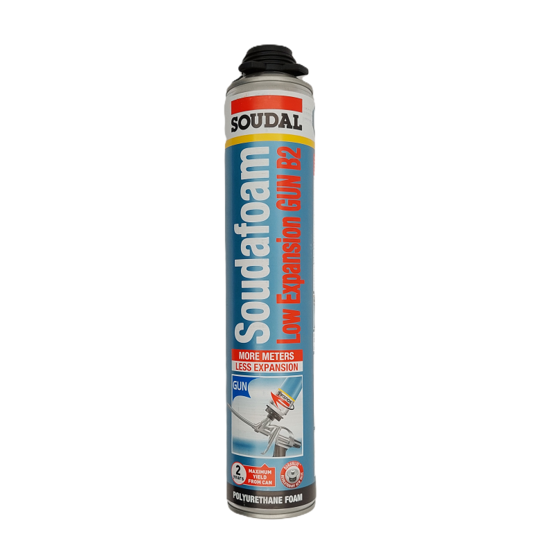 Polyurethane foam for sealing with low expansion, gun application, B2 fire class, 750 ml, SOUDAL