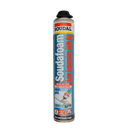 Polyurethane foam for sealing with low expansion, gun application, B2 fire class, 750 ml, SOUDAL