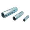 Steel drop-in anchor for concrete fastening, smooth cylindrical body with internal metric thread