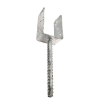 U-shaped post support for embedding in concrete, with rebar pin and multiple screw holes, galvanized steel