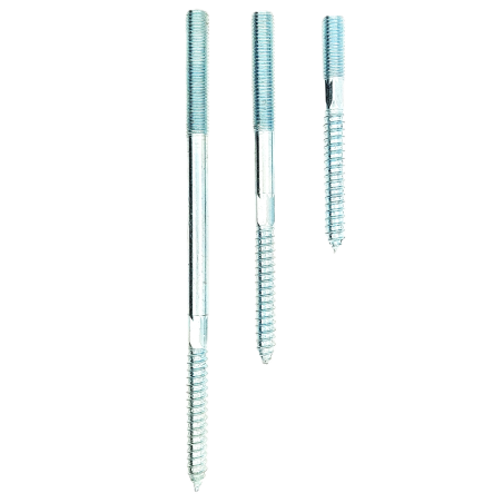 Divpusējā skrūve ar kokskrūves un metrisko vītni, cinkots tērauds, metāla un koka savienošanai