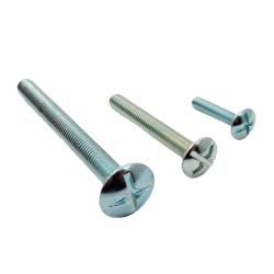 Skrūve ar pusapaļu galvu un krusta iegriezumu, metriskā vītne, cinkots tērauds