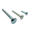 Pan head screw with cross slot, metric thread, zinc-plated steel