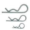 Spring cotter pin, DIN 11024, zinc-plated steel, for shaft and joint locking in mechanical applications