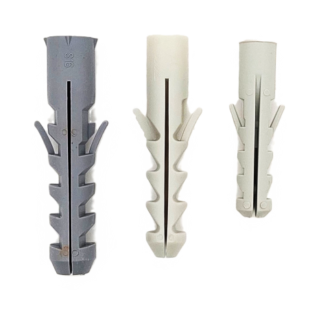 Plastic wall plug for fastening, universal type with expansion wings