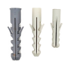 Plastic wall plug for fastening, universal type with expansion wings