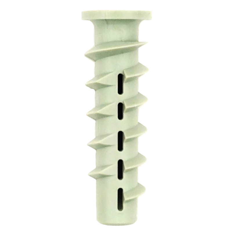 Nylon anchor for aerated concrete, spiral type for light to medium loads