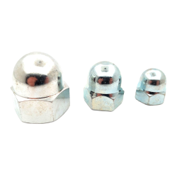 Cap nut DIN 1587, zinc-plated steel with closed end for thread protection