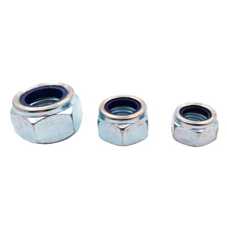Lock nut DIN 985, zinc-plated steel with nylon insert for screw locking Class 8