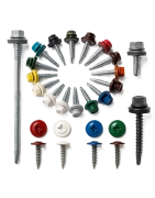 Jumta seguma stiprinājuma skrūves, cinkotas un krāsotas, sadaļas attēls