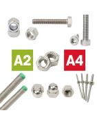 Nerūsējošā tērauda skrūves, uzgriežņi un paplāksnes, sadaļas attēls