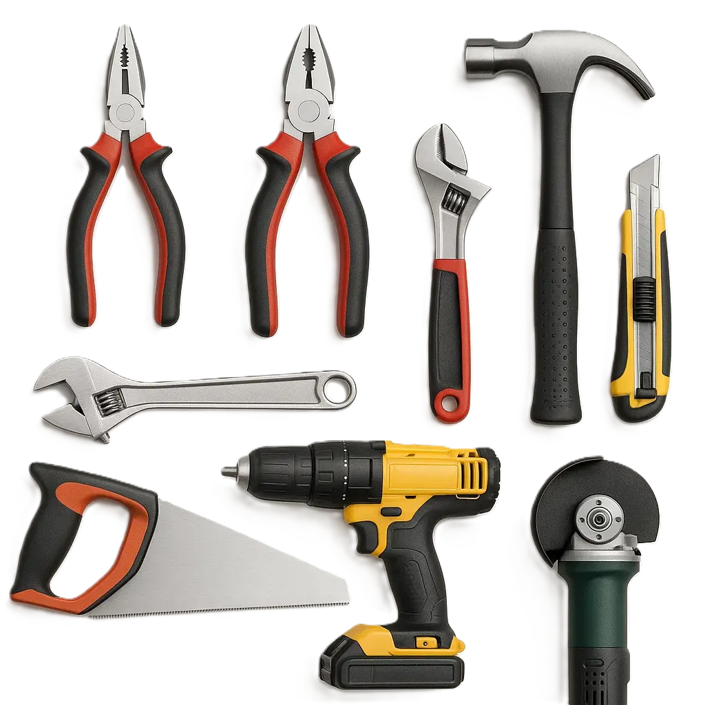 Rokas instrumenti, elektroinstrumenti un piederumi, sadaļas attēls