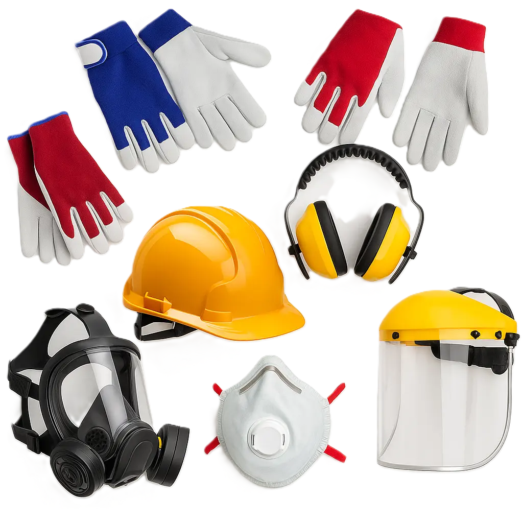 Cimdi, ķiveres, brilles un citas aizsarglietas, sadaļas attēls